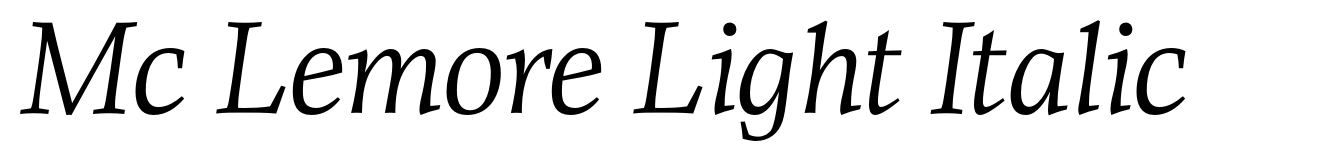 Mc Lemore Light Italic